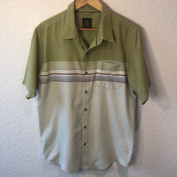prAna Camino mens Button Down Shirt green - Picture 3 of 12